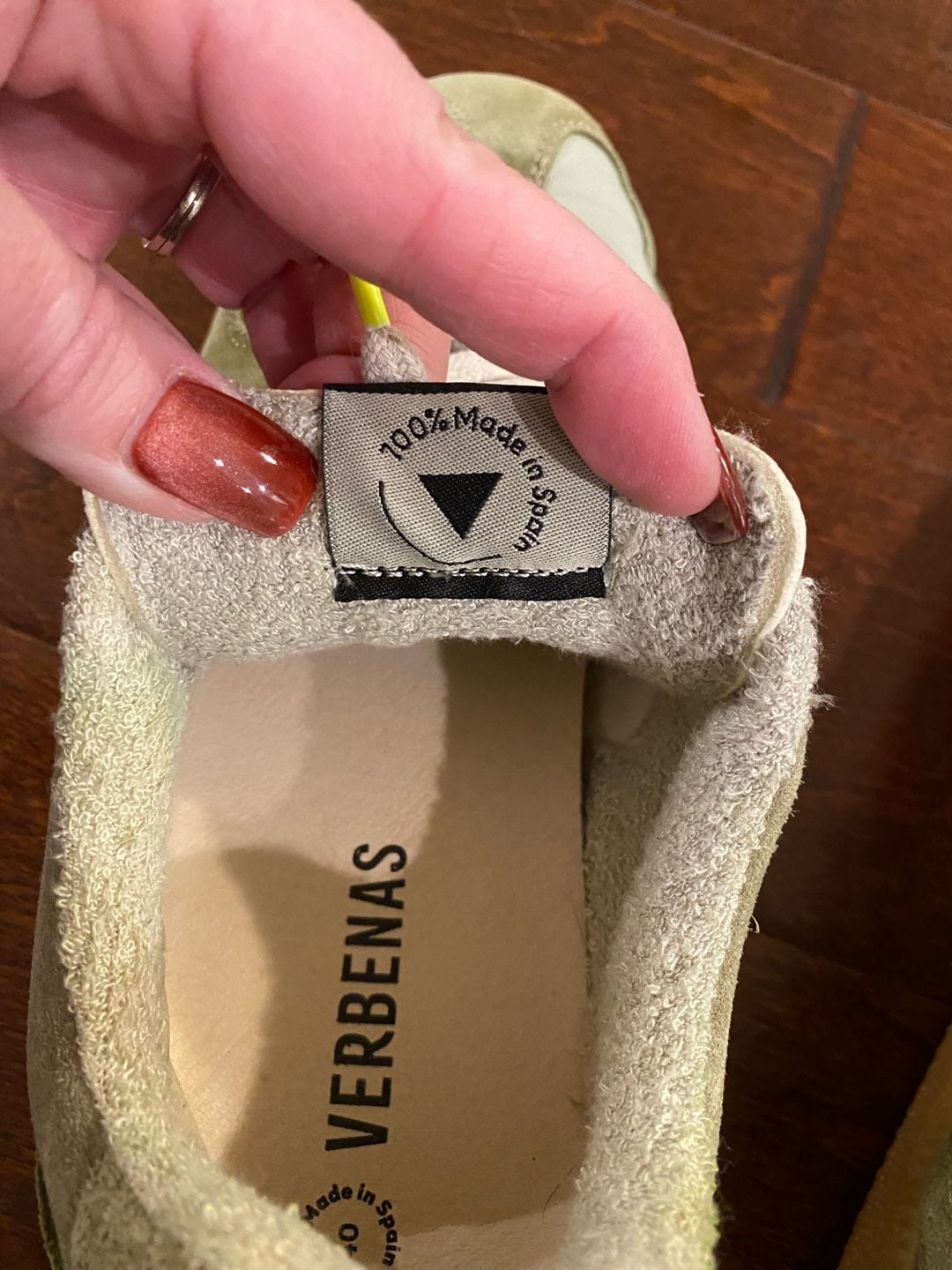 Verbenas Sneakers Size 40 Green Leather Suede Gum Sole 4
