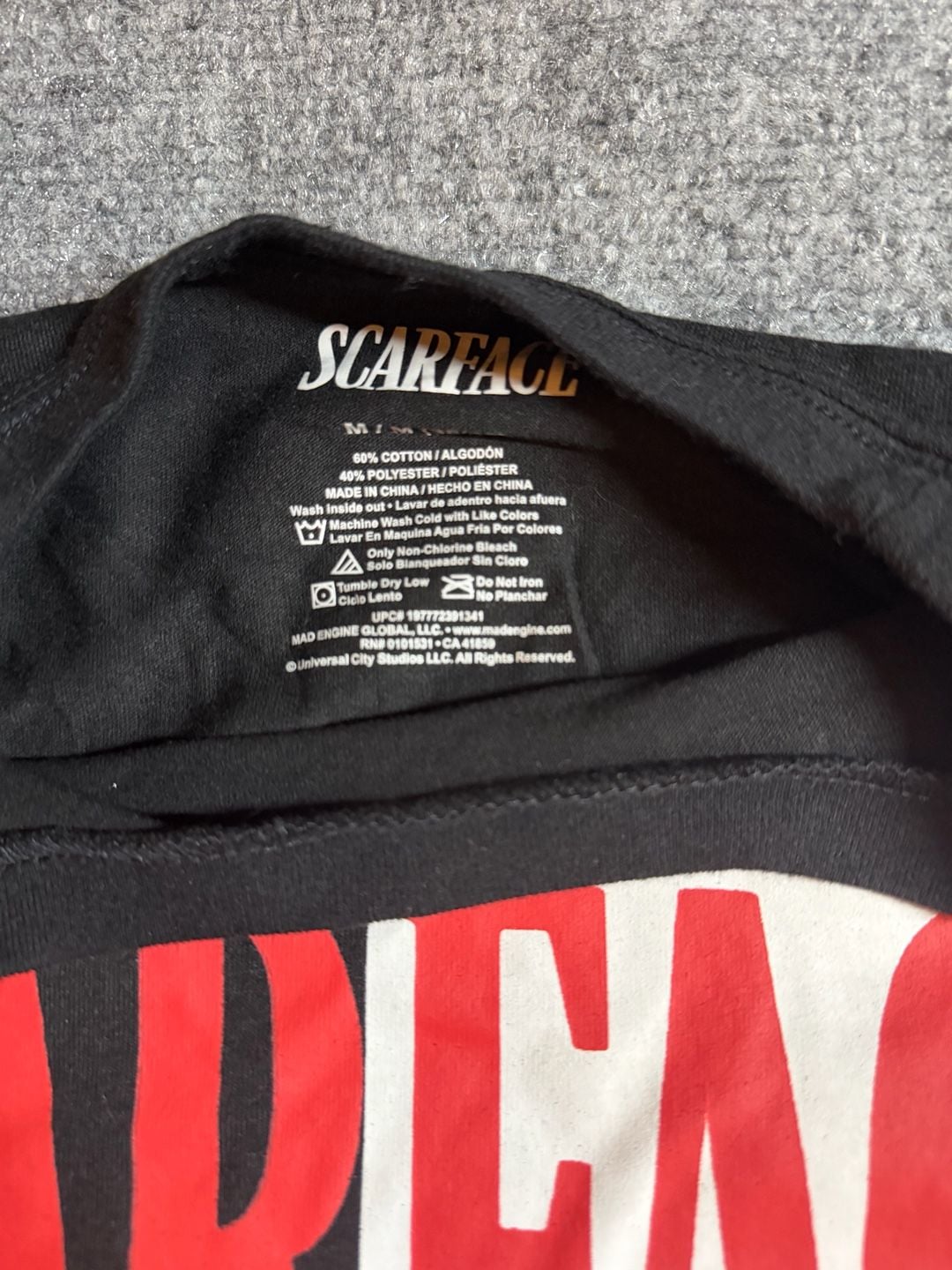 Scarface Movie Graphic T-Shirt Size M Black Tony Montana 4