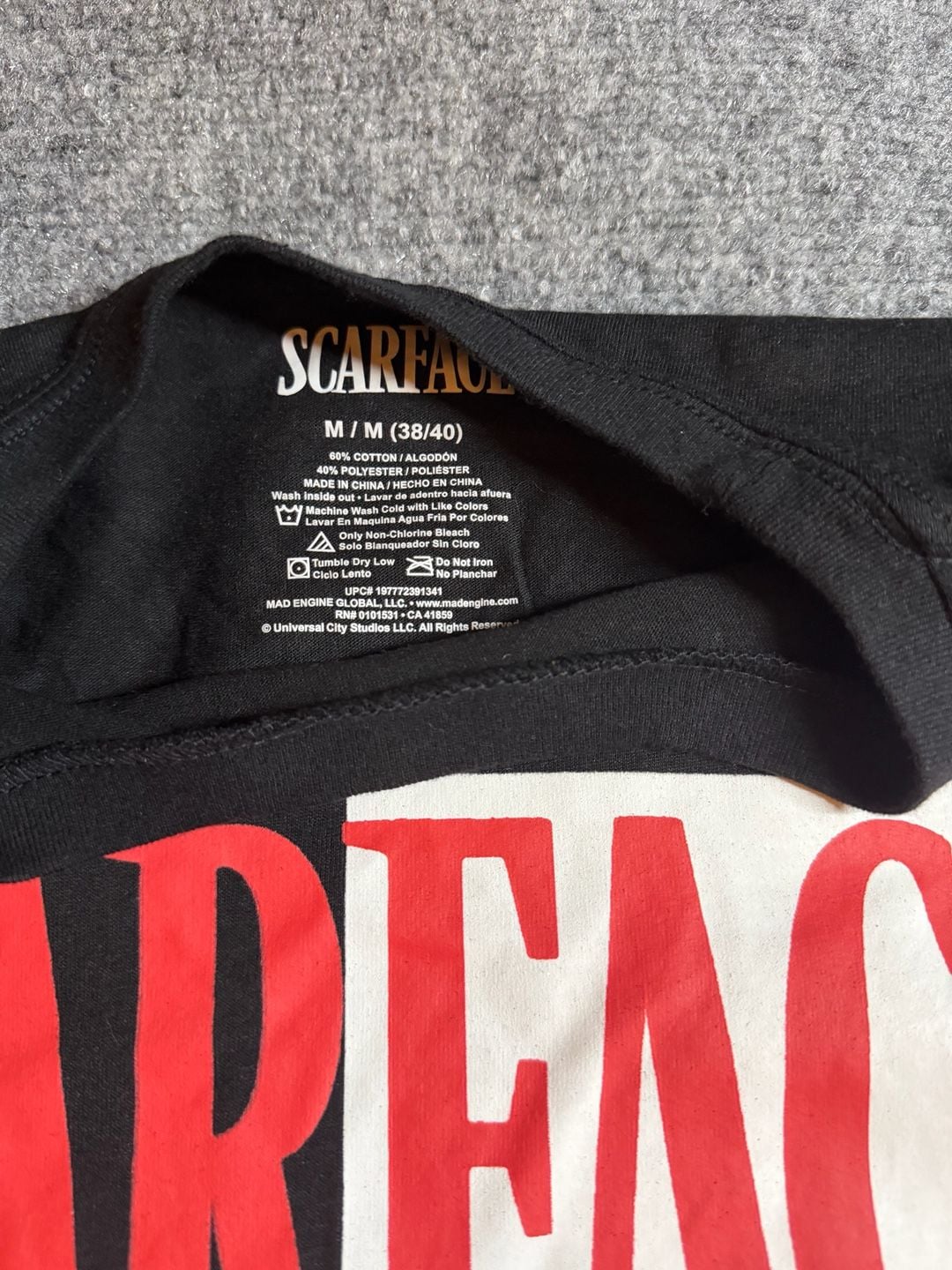 Scarface Movie Graphic T-Shirt Size M Black Tony Montana 5