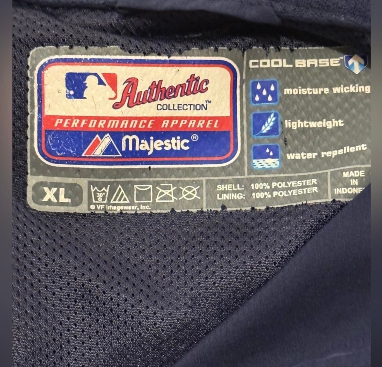 Majestic Detroit Tigers Cool Base Pullover Jacket XL Navy Blue rare vintage 8