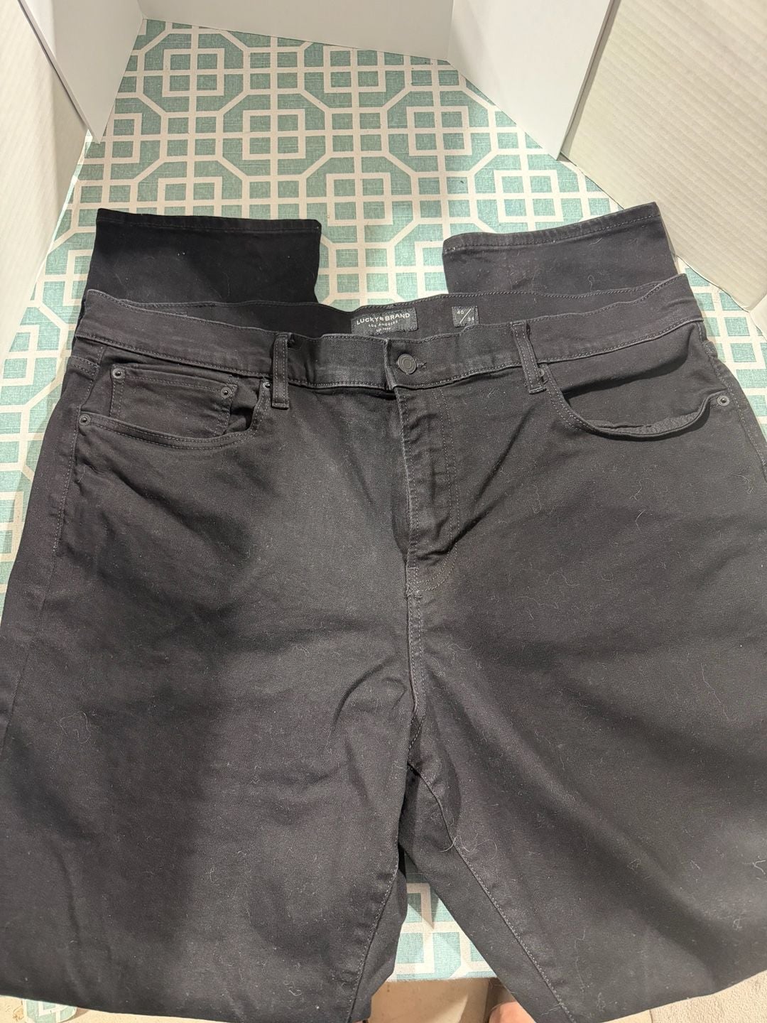 Lucky Brand Jeans 40x34 Black Straight Leg Denim Pants 1