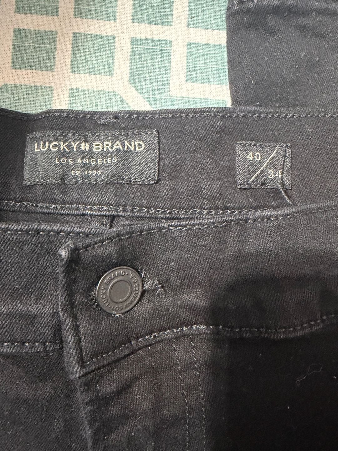 Lucky Brand Jeans 40x34 Black Straight Leg Denim Pants 2