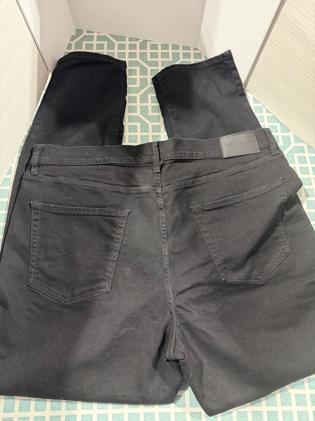 Lucky Brand Jeans 40x34 Black Straight Leg Denim Pants 5