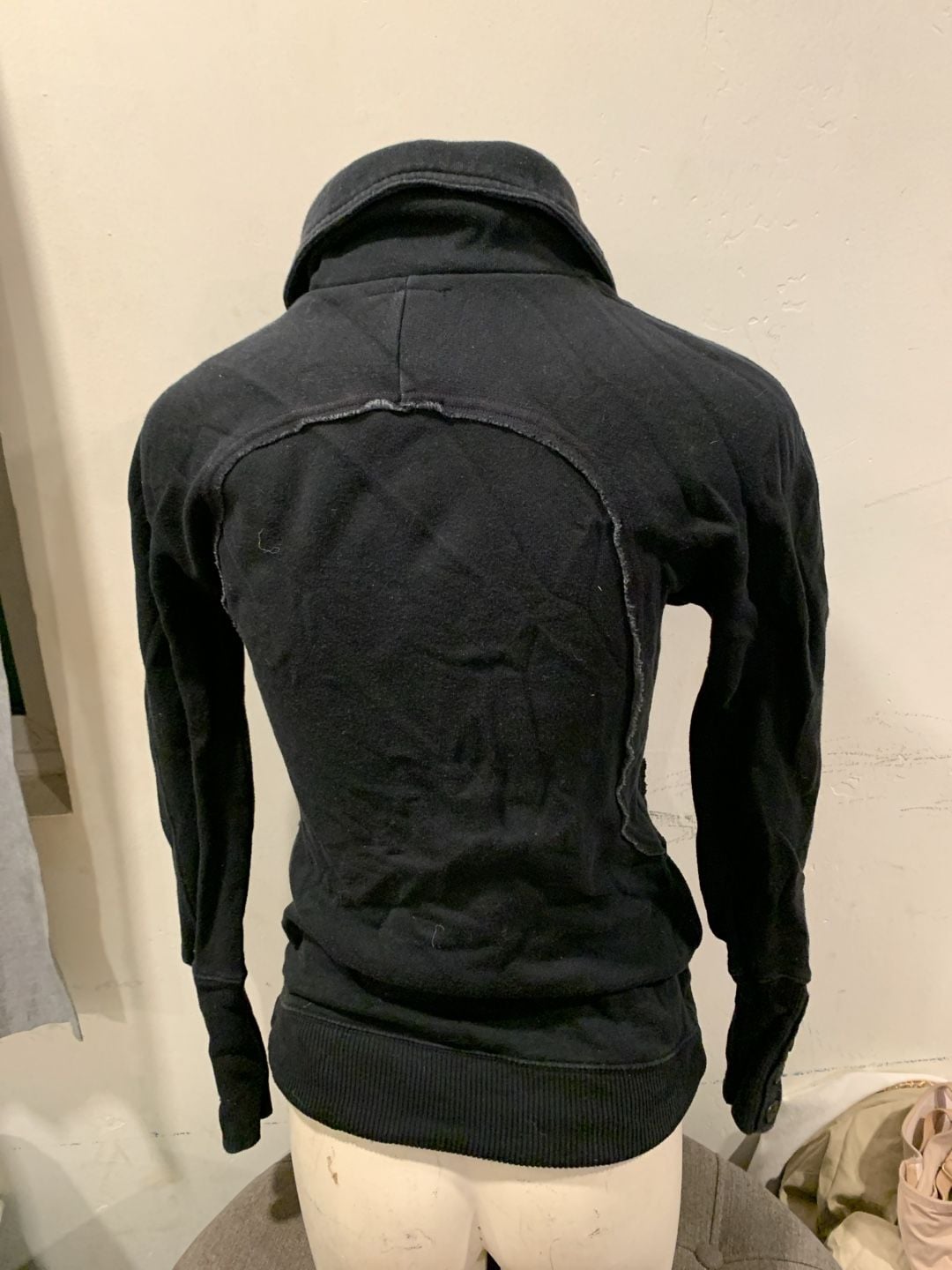 Y2k Free People Full Zip Jacket Size XS Black Cotton Blend 5