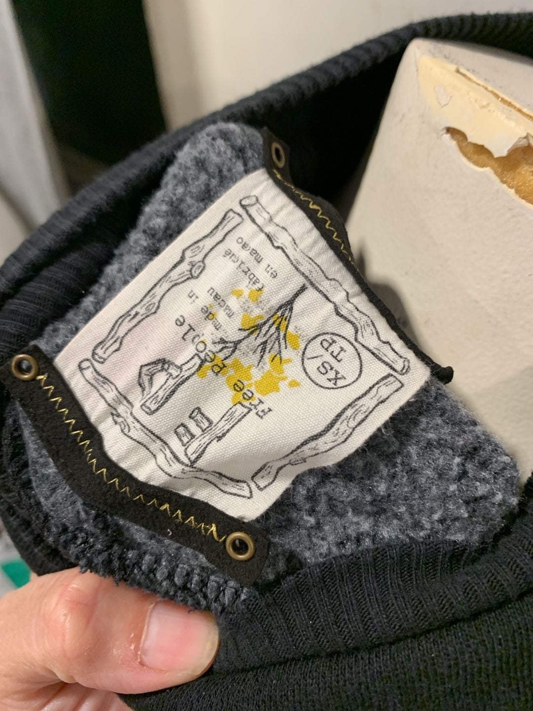 Y2k Free People Full Zip Jacket Size XS Black Cotton Blend 6