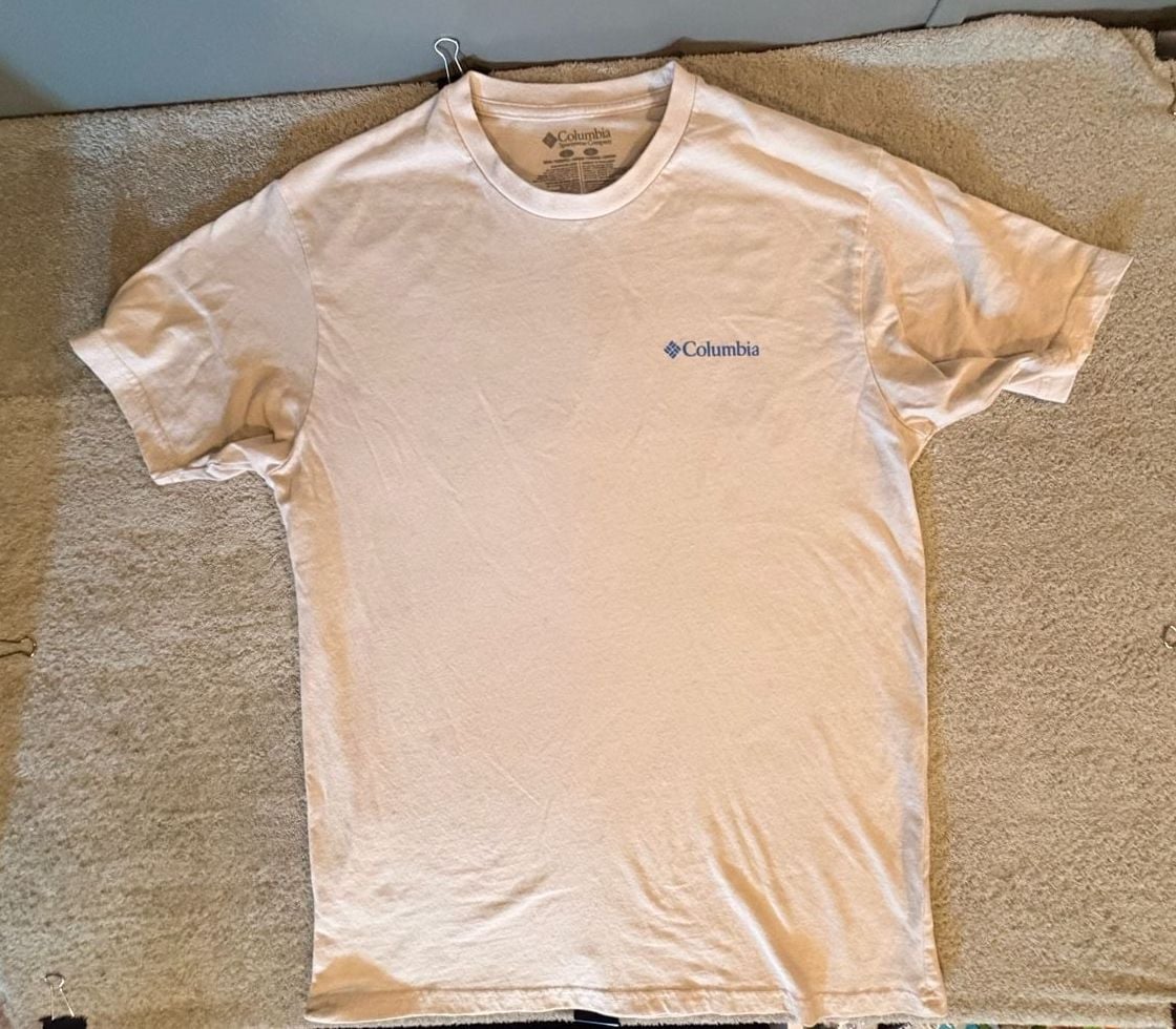 Columbia Sportswear Company Short Sleeve T-Shirt Size L Cream 2