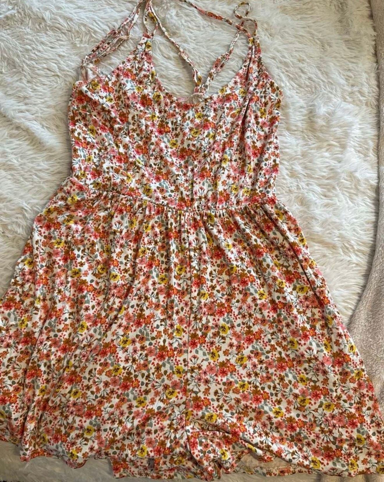 Ultra Flirt Floral Print Romper Size L 1