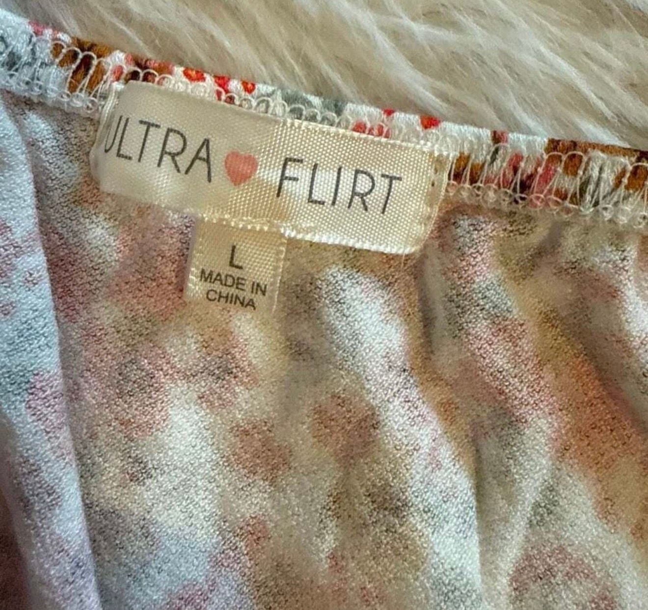 Ultra Flirt Floral Print Romper Size L 3