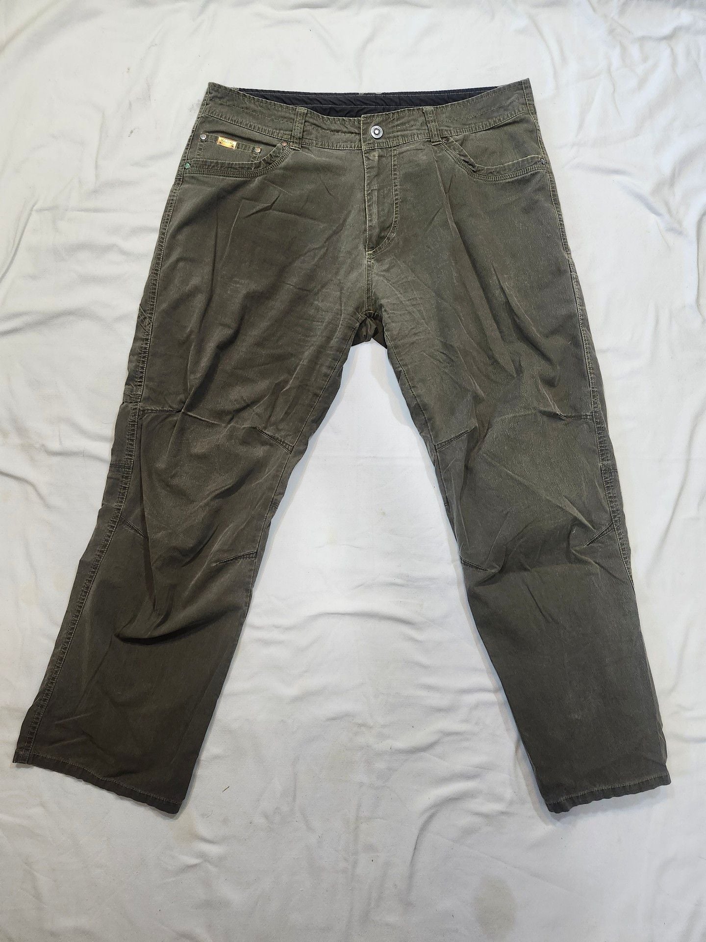 Kuhl Pants 38x30 Green Cotton Blend Hiking Cargo Outdoor Casual 2