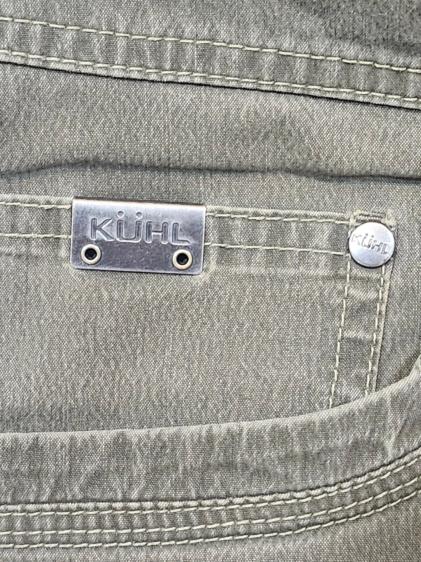 Kuhl Pants 38x30 Green Cotton Blend Hiking Cargo Outdoor Casual 4