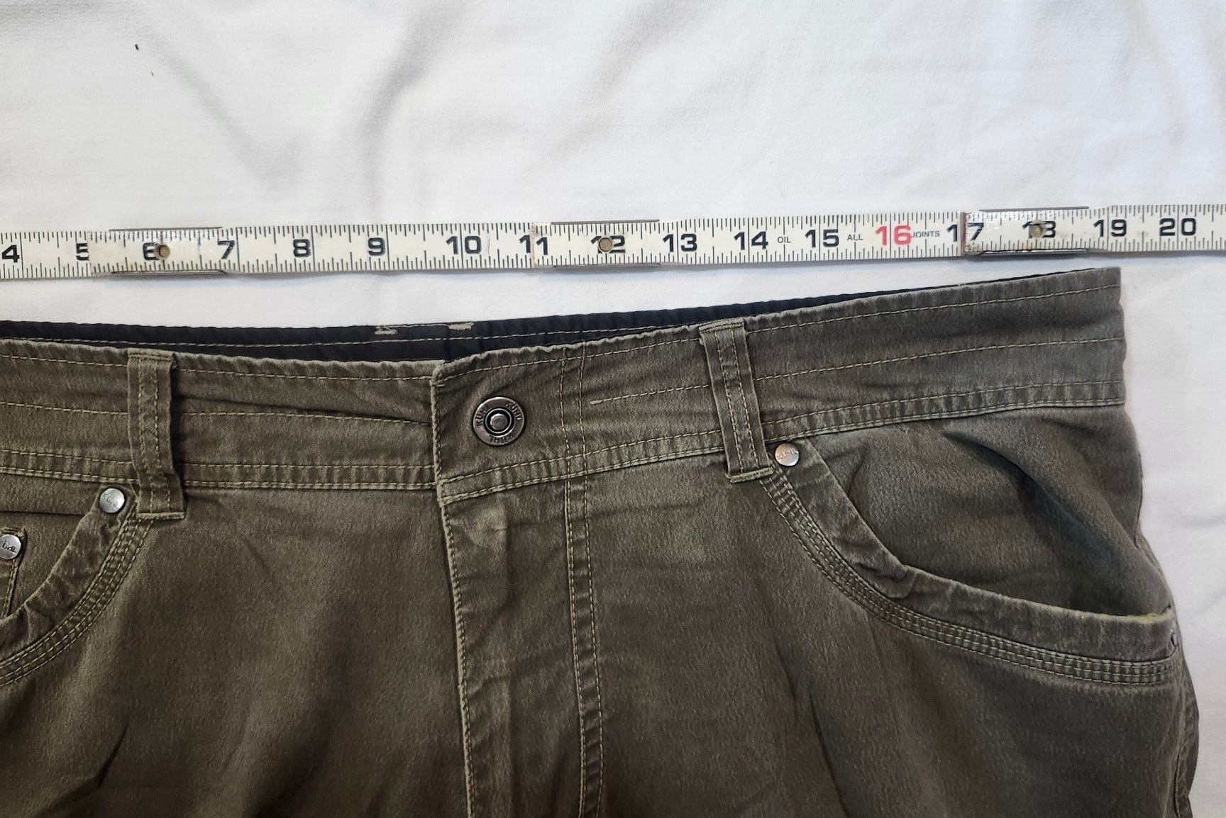Kuhl Pants 38x30 Green Cotton Blend Hiking Cargo Outdoor Casual 5