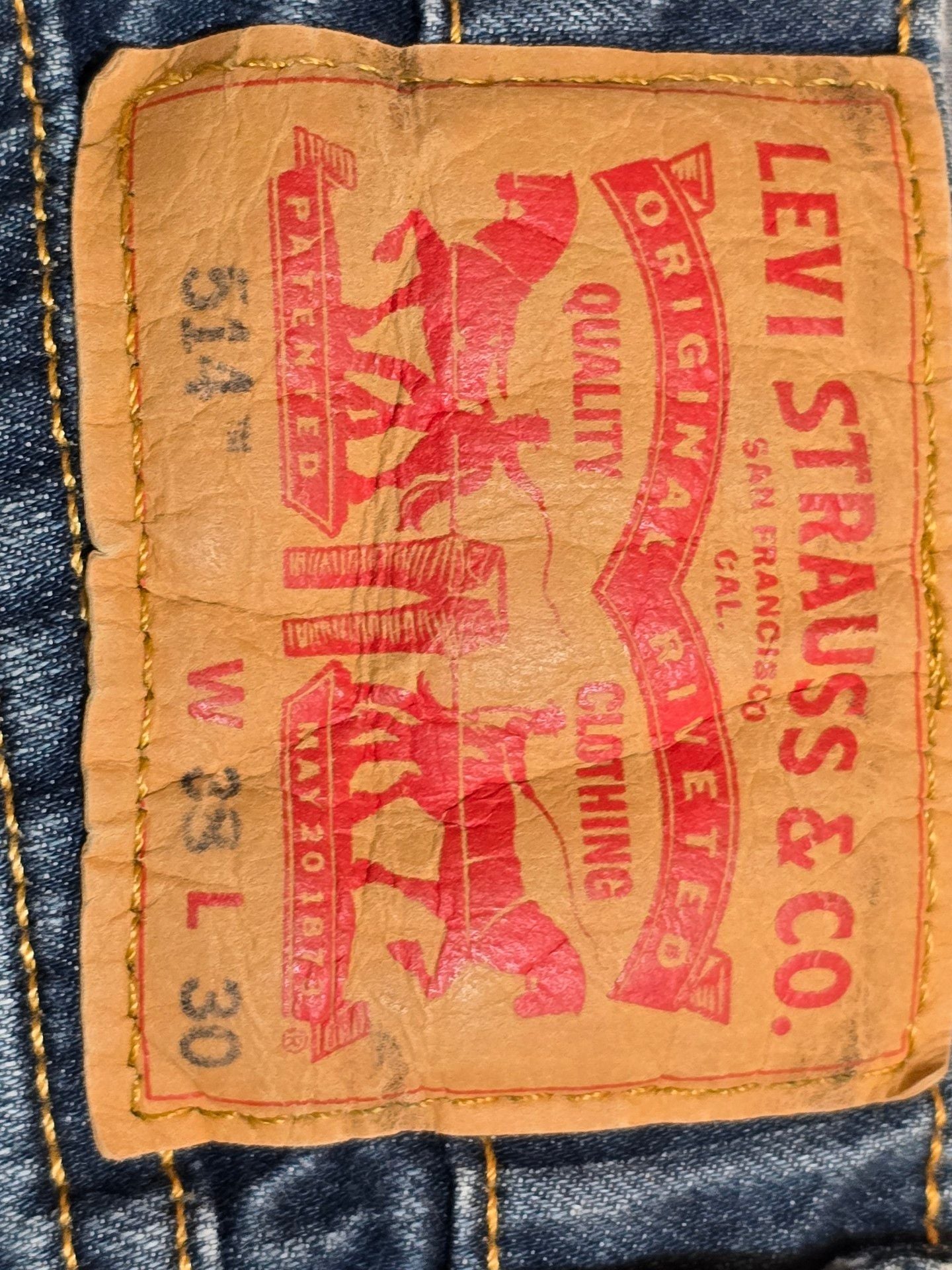 Levi's 514 Straight Jeans 33x30 Blue Denim 4