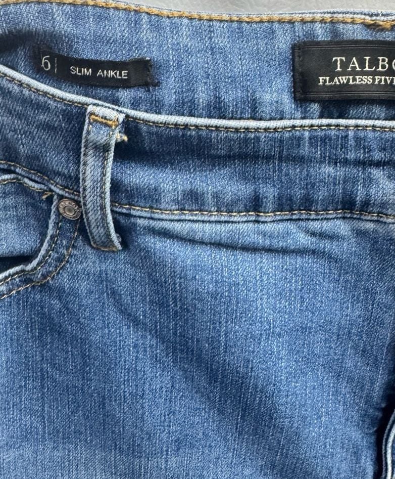 Talbots Women’s 16 Slim Flawless Five Pocket Embroidered Jeans 4