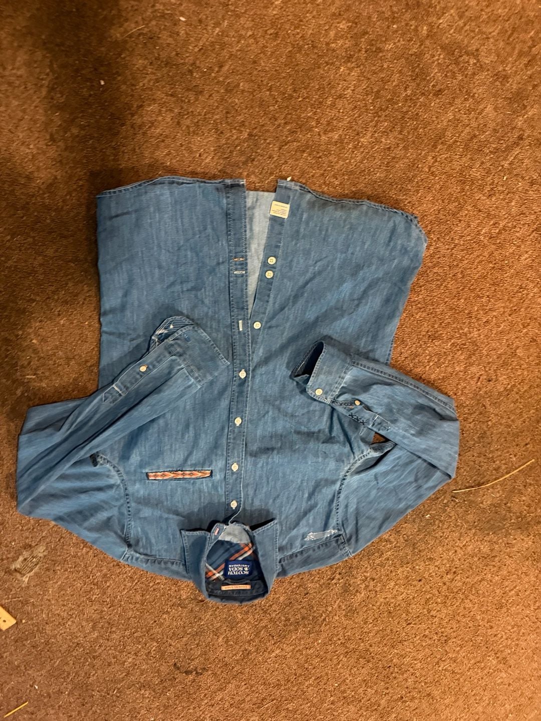 Scotch & Soda Amsterdam Denim Button-Down Shirt Blue Long Sleeve 5