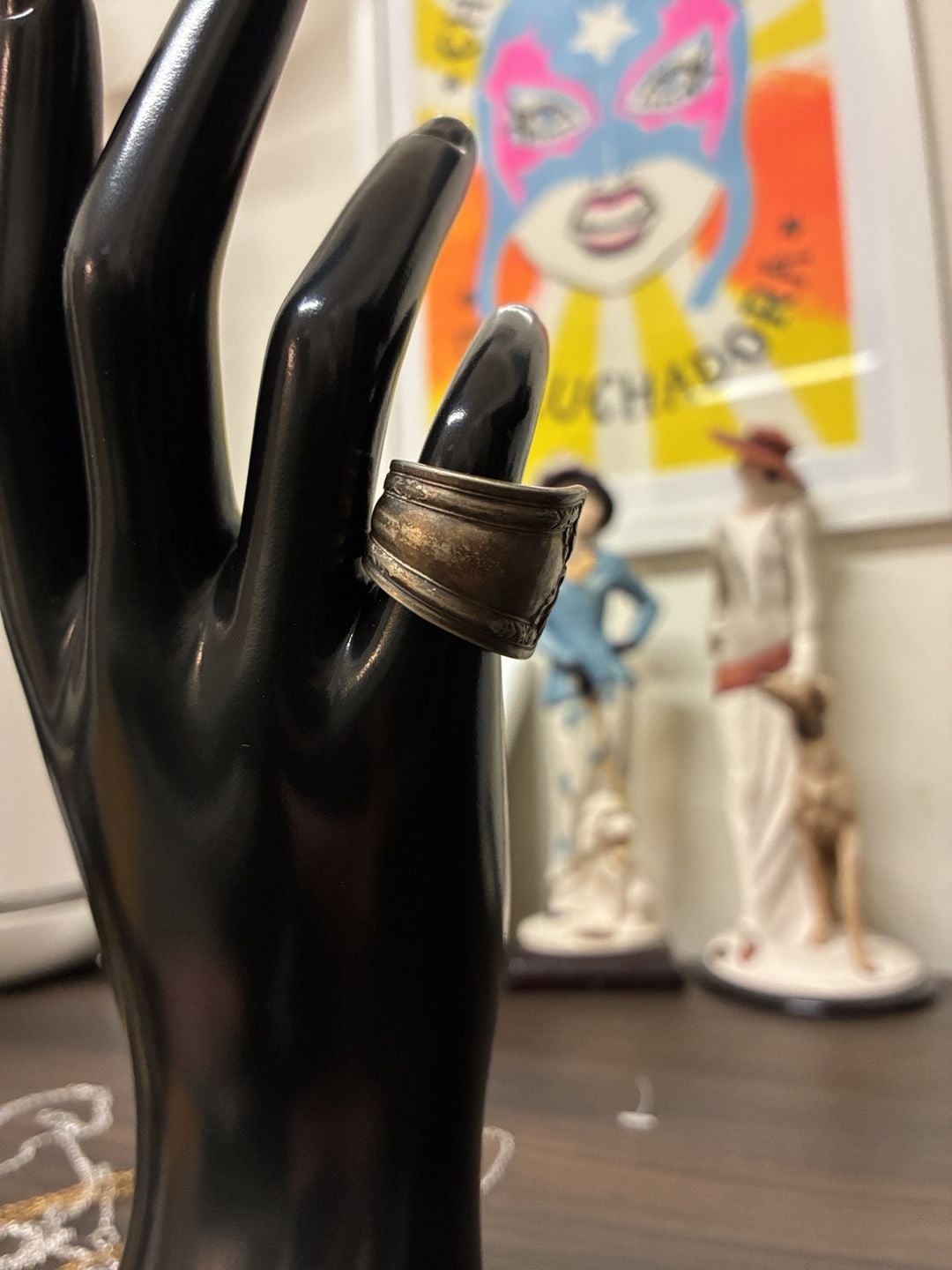 Antique 1920s Wm. Rogers & Son Vintage Silver Plated Spoon Ring 2