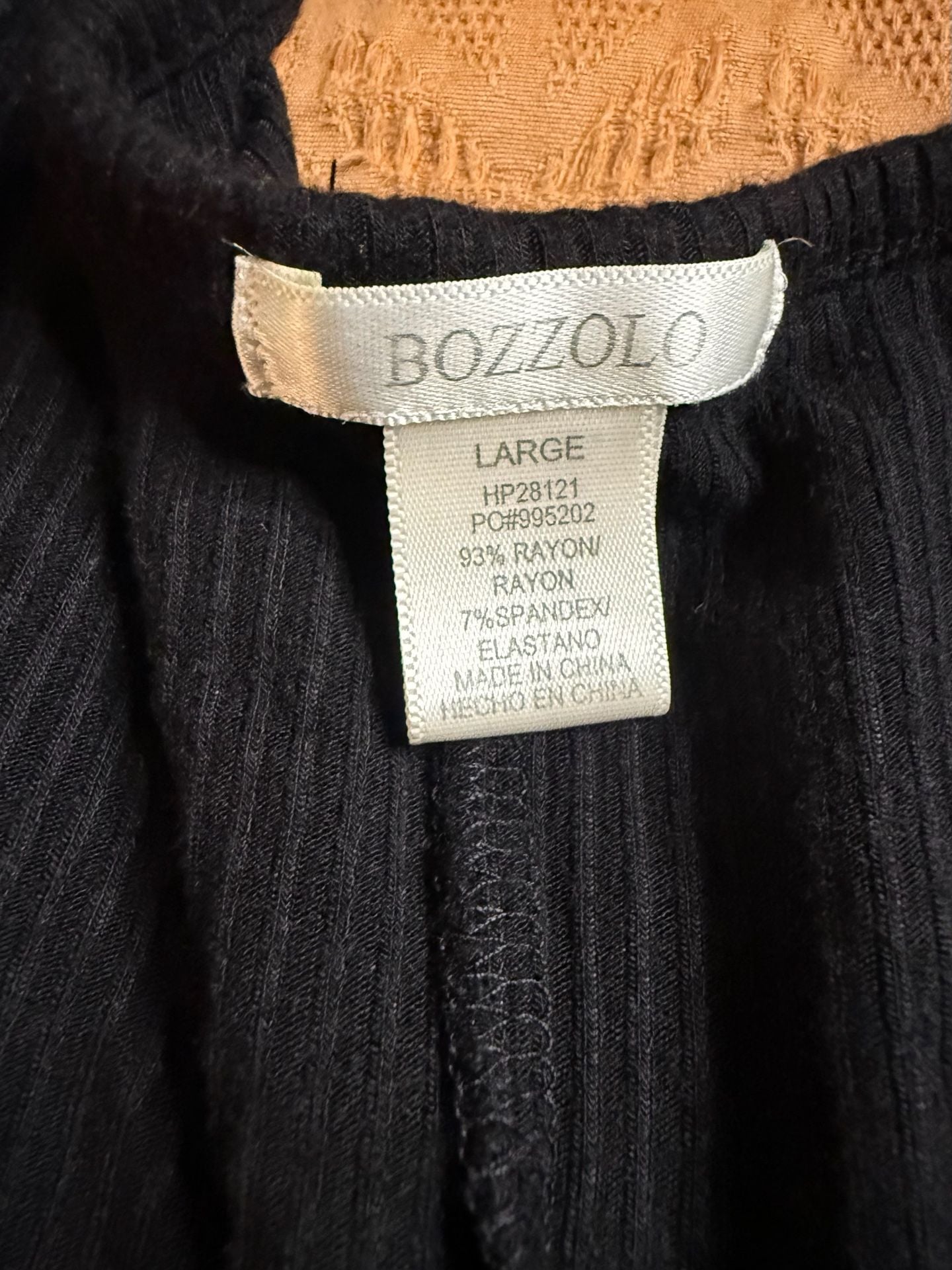 BOUZZOLO Long Sleeve Ribbed Jumpsuit Size L Black 4