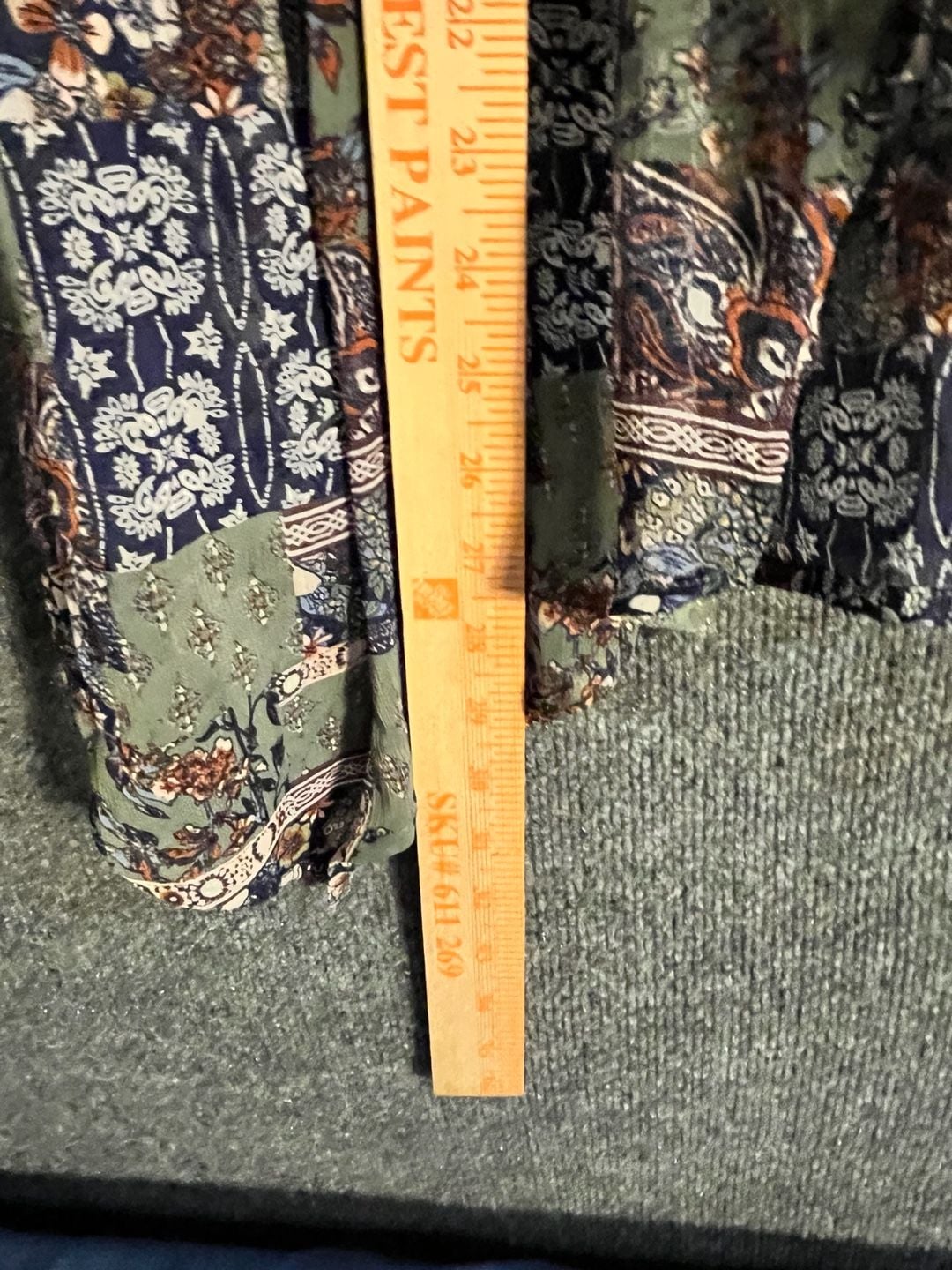 Self Esteem Vest Size Large Green Boho Crochet Open Front Floral 003-176 7