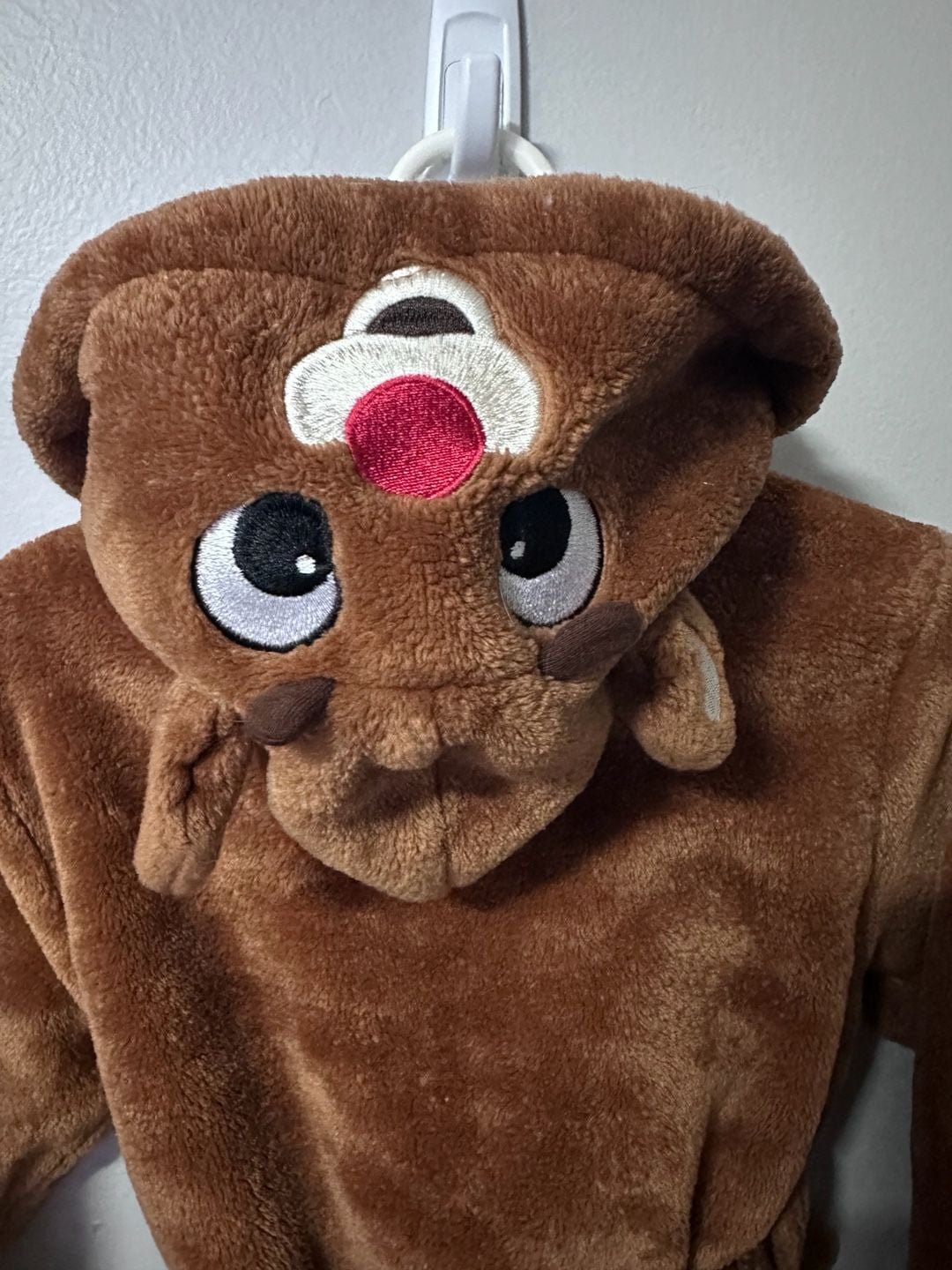 Rudolph Hooded Fleece Robe Size 2/3T Brown 6