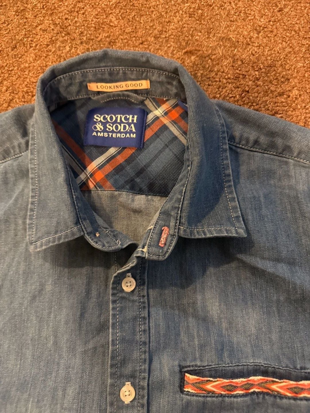 Scotch & Soda Amsterdam Denim Button-Down Shirt Blue Long Sleeve 4