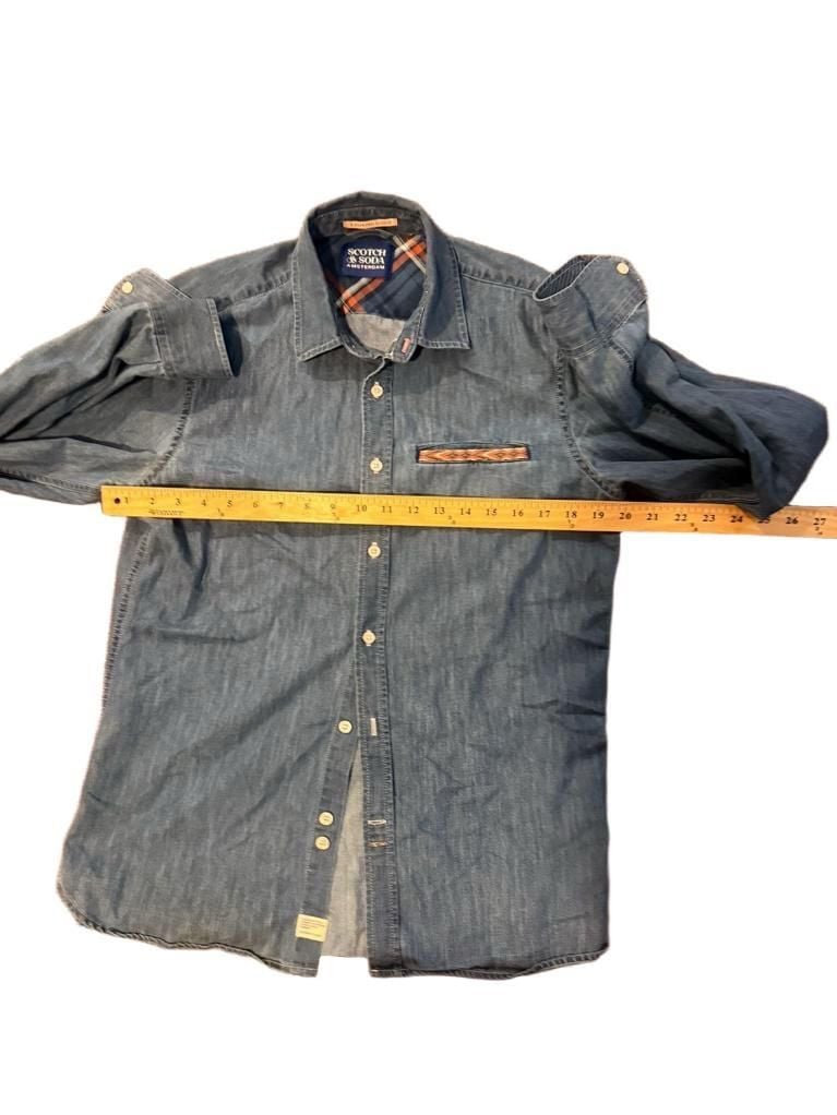 Scotch & Soda Amsterdam Denim Button-Down Shirt Blue Long Sleeve 6