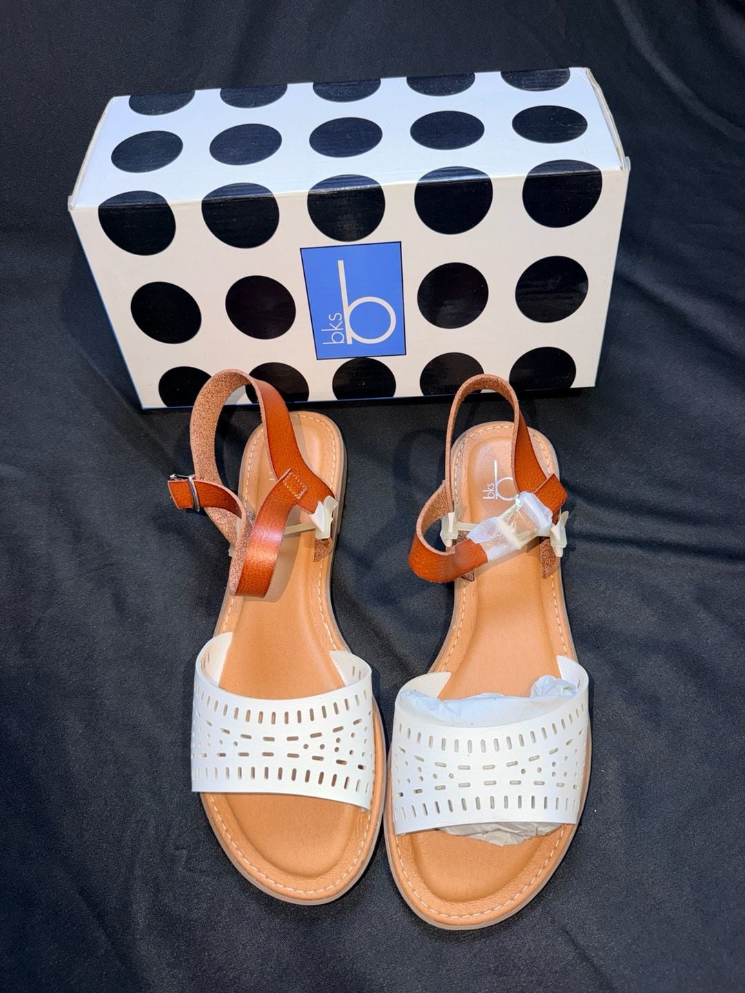 BKS Paca Sandals Size 10M White Brown 8