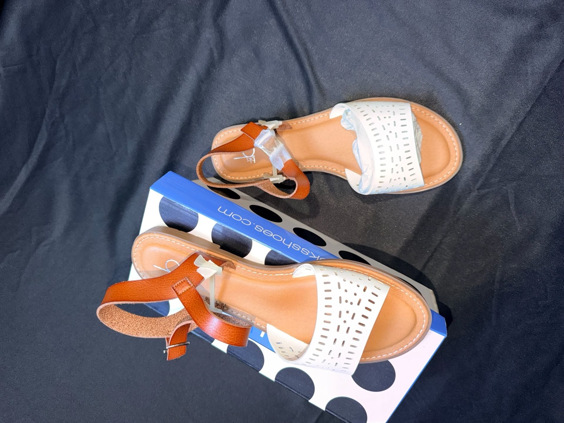 BKS Paca Sandals Size 10M White Brown 9