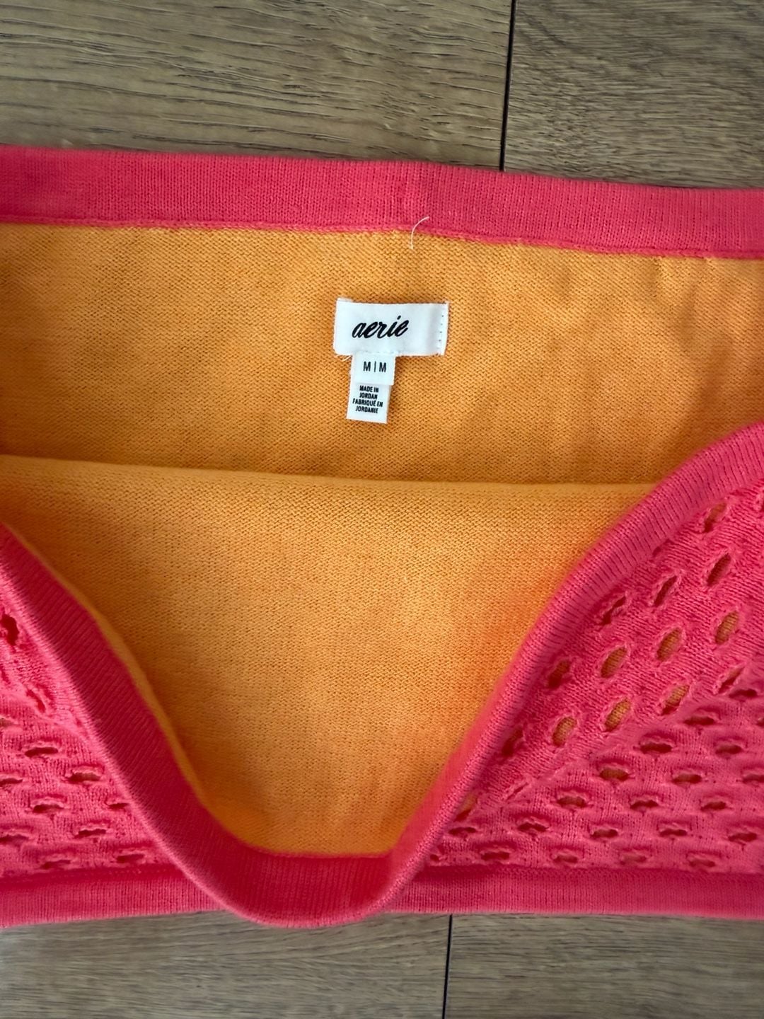 Aerie Knit Tube Top Size M Pink Orange 4