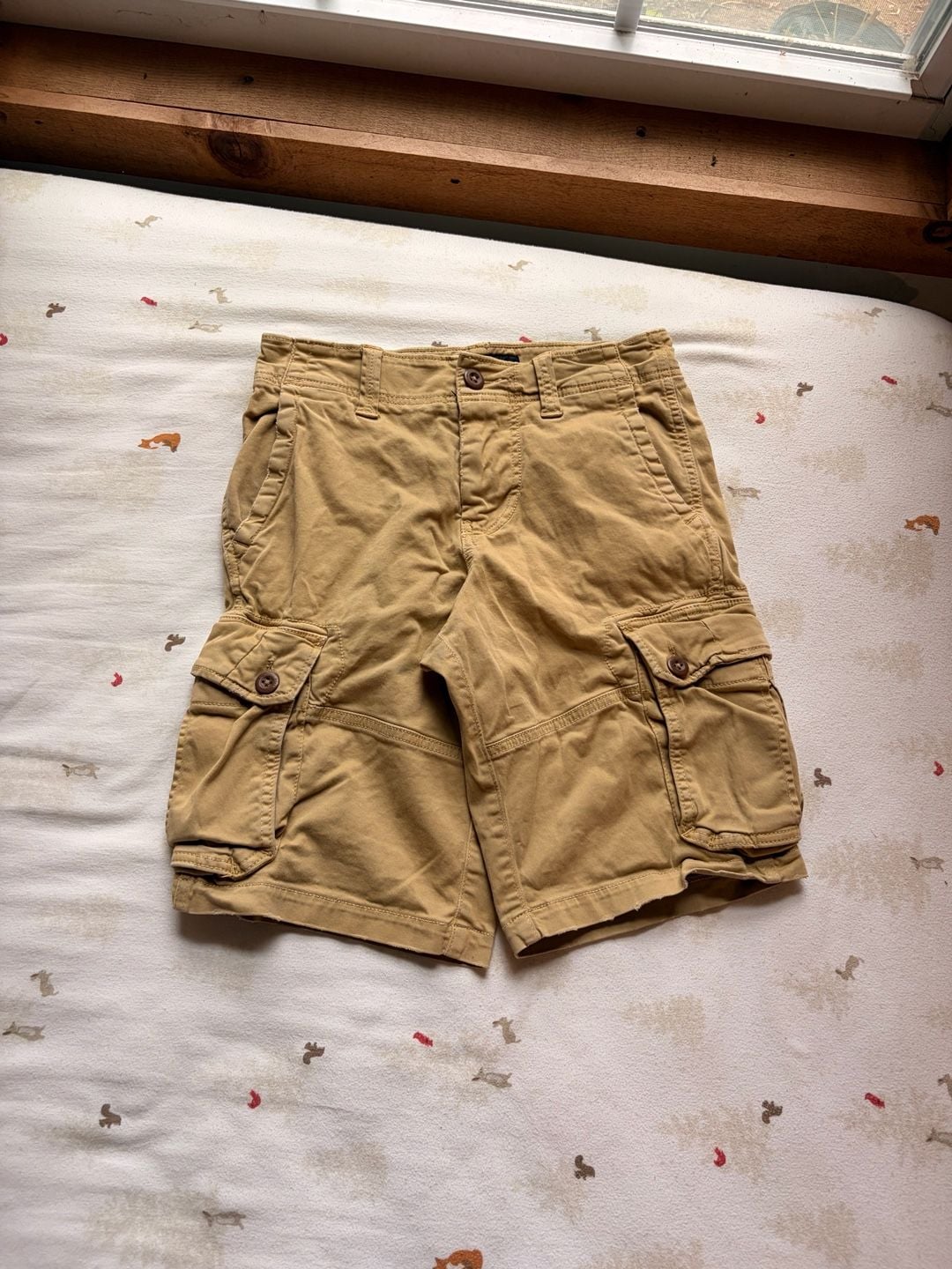 American Eagle Cargo Shorts Size 26 Khaki Tan Cotton 2