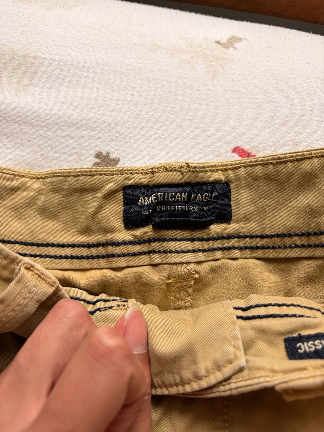 American Eagle Cargo Shorts Size 26 Khaki Tan Cotton 3