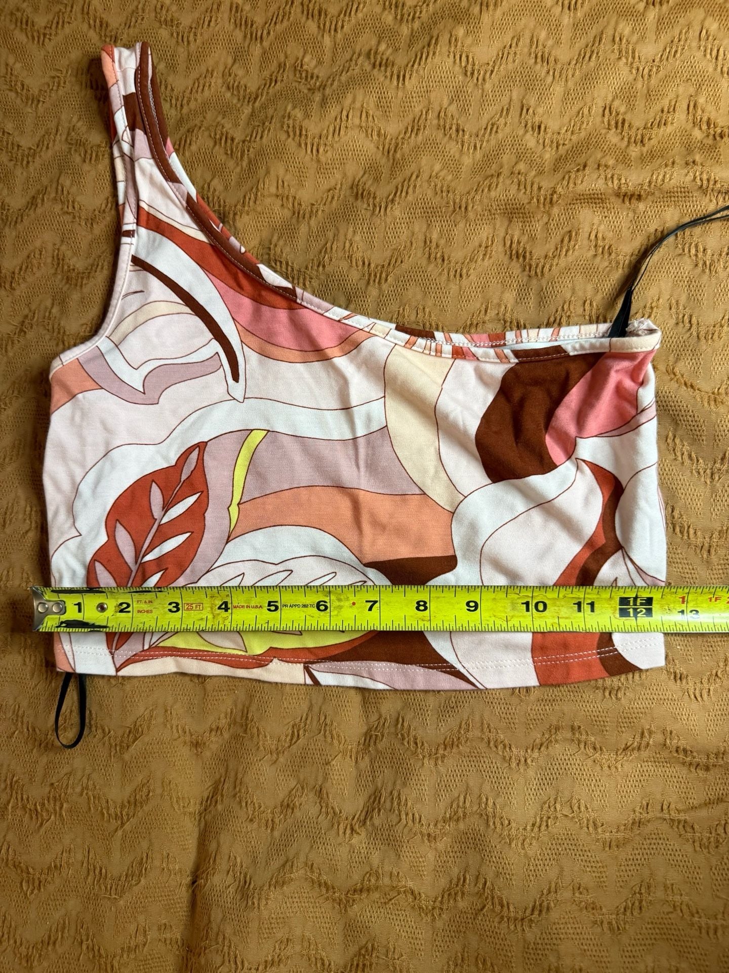 Abstract Leaf Print One Shoulder Crop Top From Forever 21 3