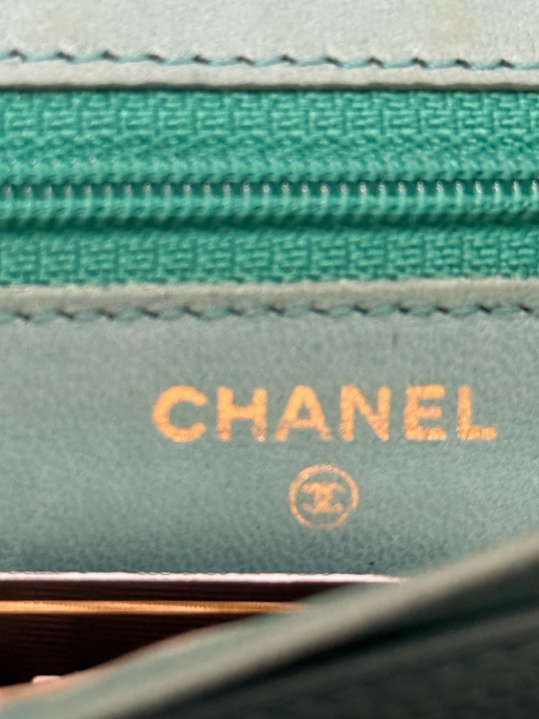 Chanel Caviar Leather Trifold Wallet Teal 9