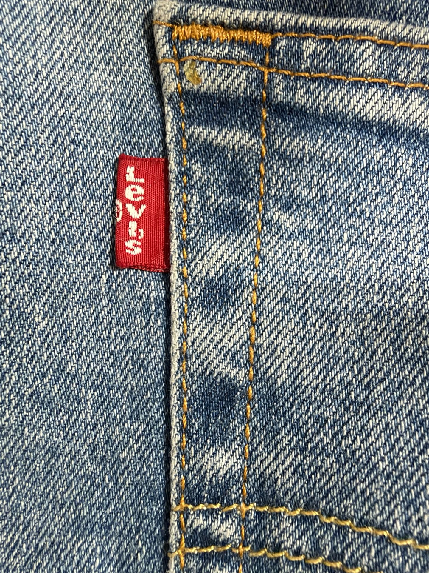 Levi's 505 Straight Leg Jeans 42x34 Light Wash Denim 7