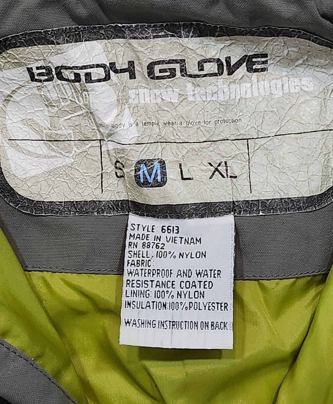 Body Glove Snow Technologies Jacket Size M Gray Green 3