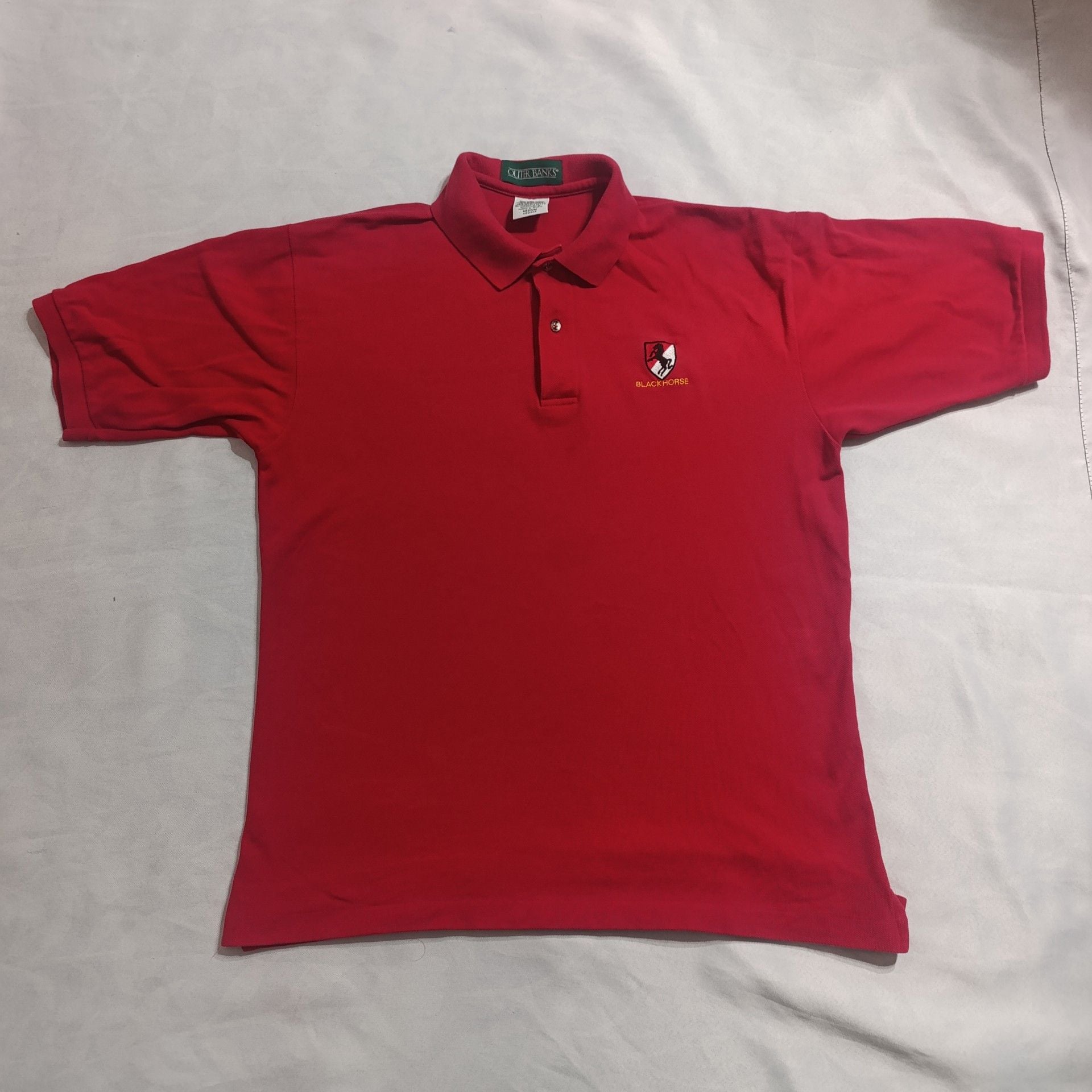 Outer Banks Blackhorse Polo Size Medium Red Cotton Short Sleeve 2