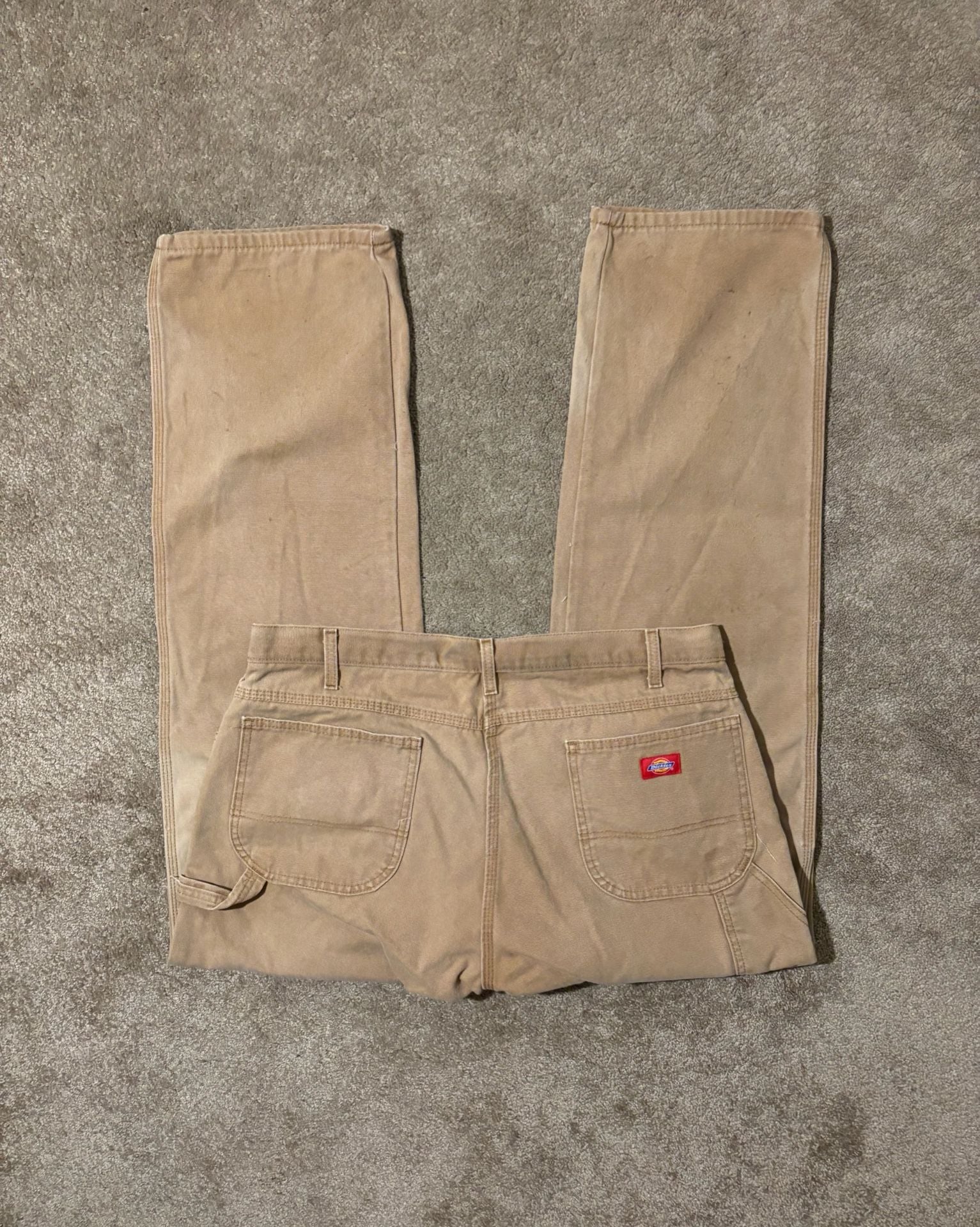 Dickies Carpenter Pants Mens Size 38x34 Brown Canvas Duck Utility Workwear 4