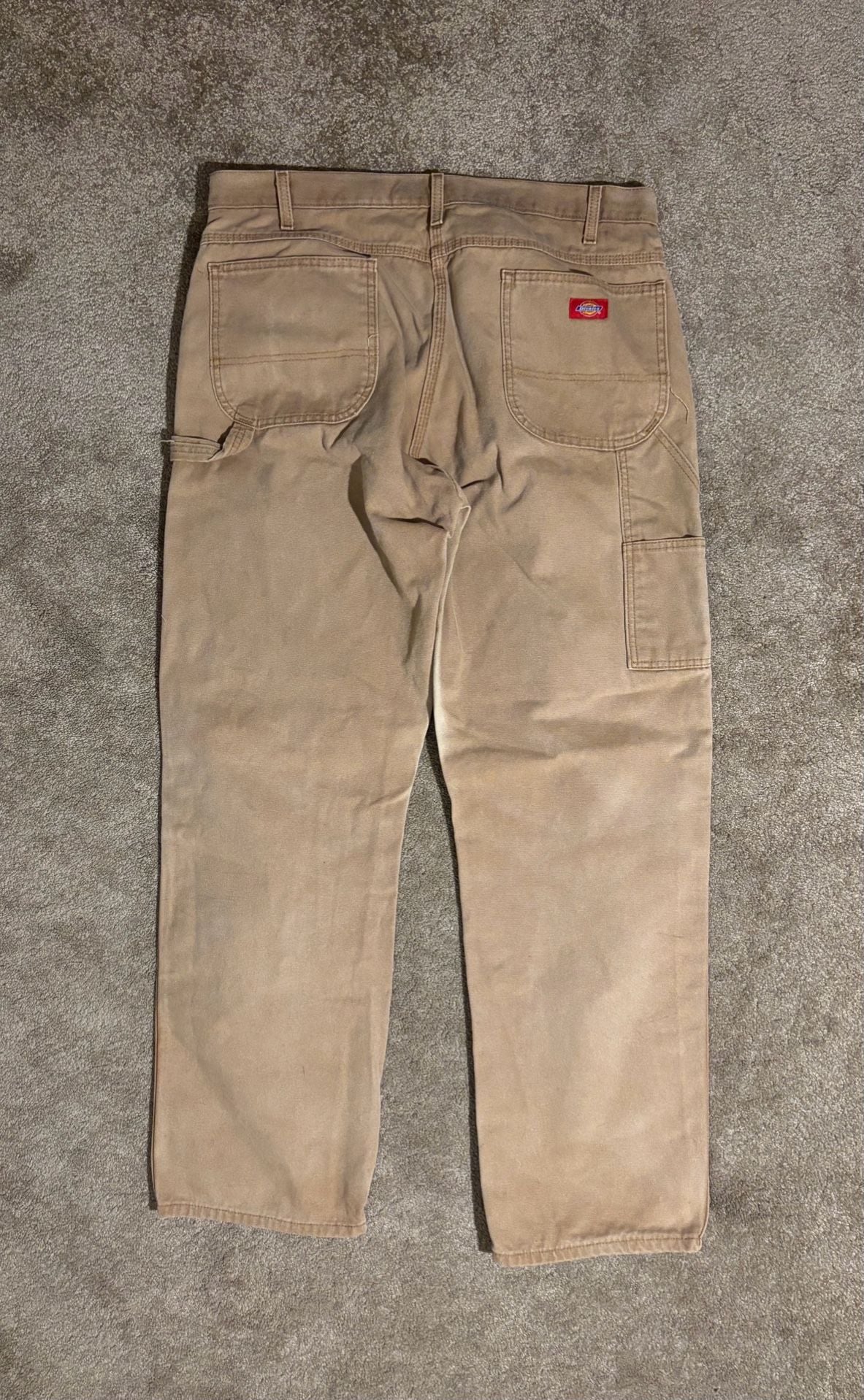 Dickies Carpenter Pants Mens Size 38x34 Brown Canvas Duck Utility Workwear 5