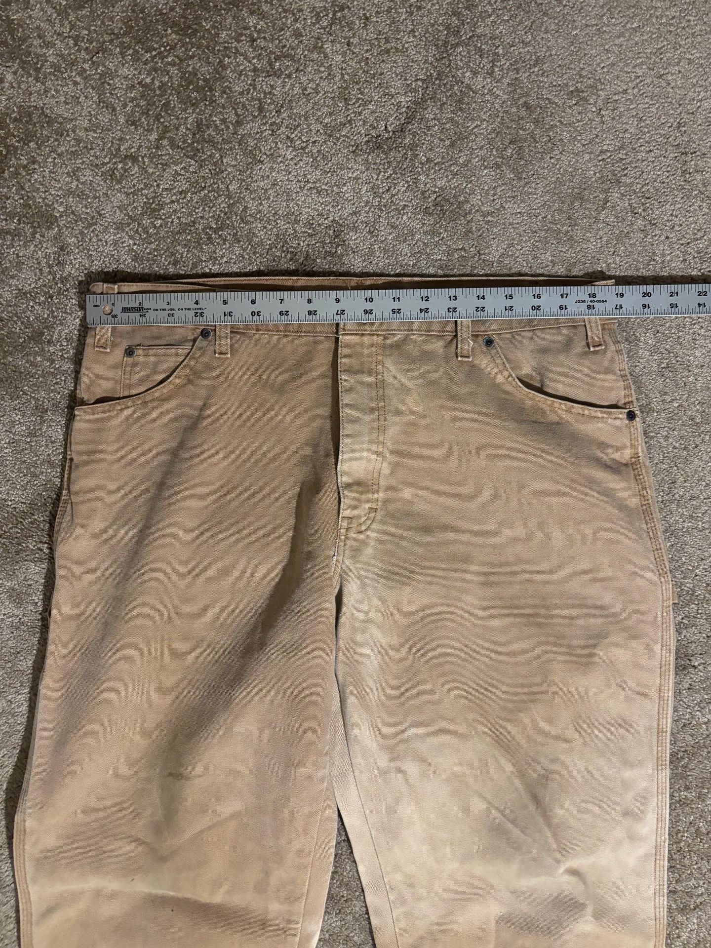 Dickies Carpenter Pants Mens Size 38x34 Brown Canvas Duck Utility Workwear 6