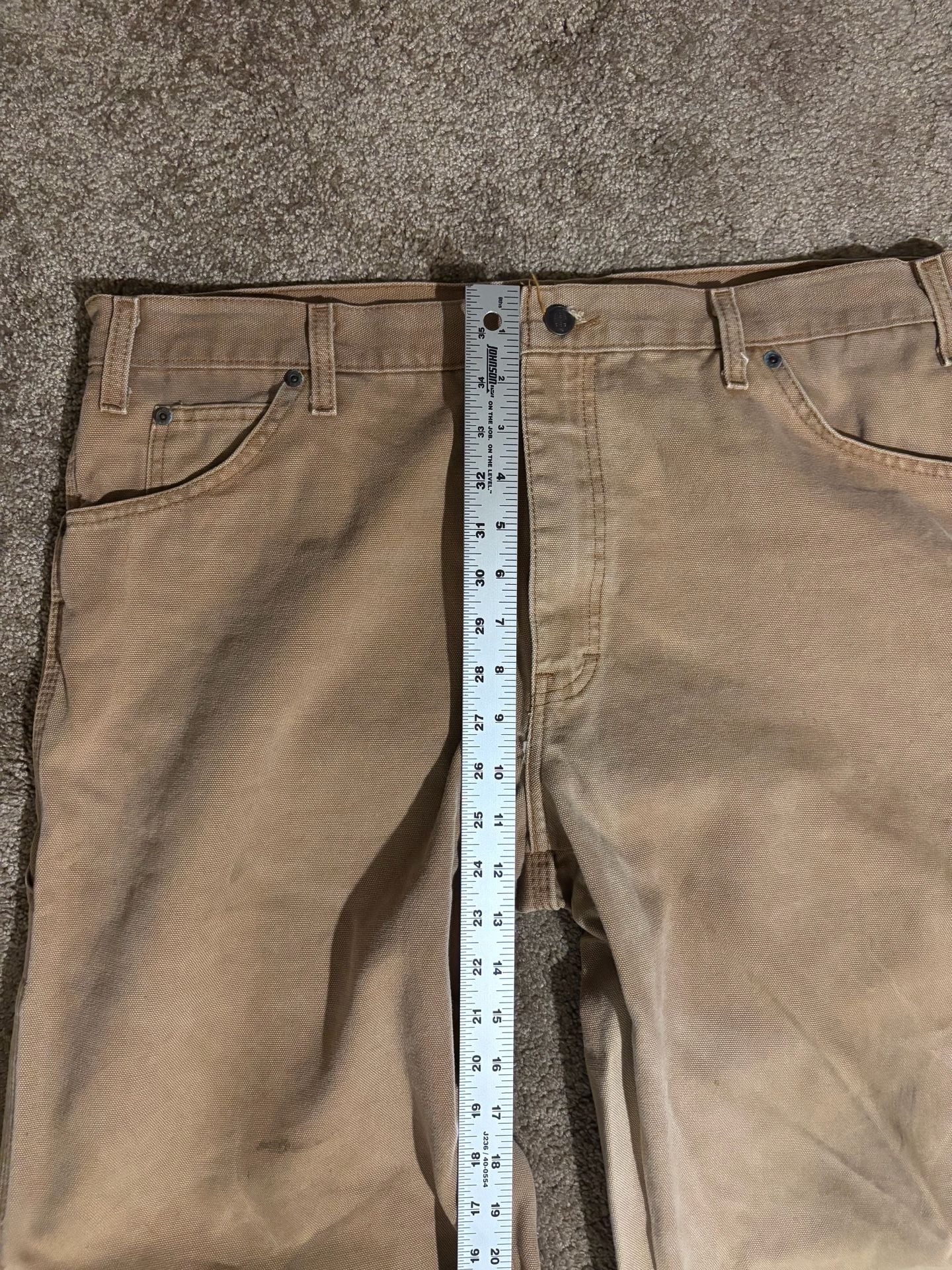 Dickies Carpenter Pants Mens Size 38x34 Brown Canvas Duck Utility Workwear 7
