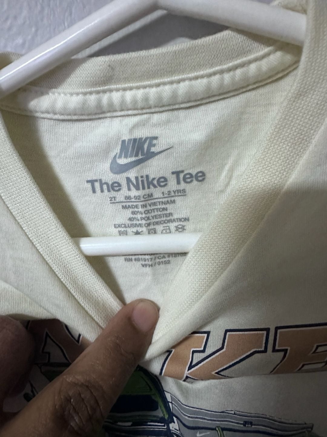 Nike Sole Rally 500 Graphic T-Shirt Size 2T Off-White Kids 3