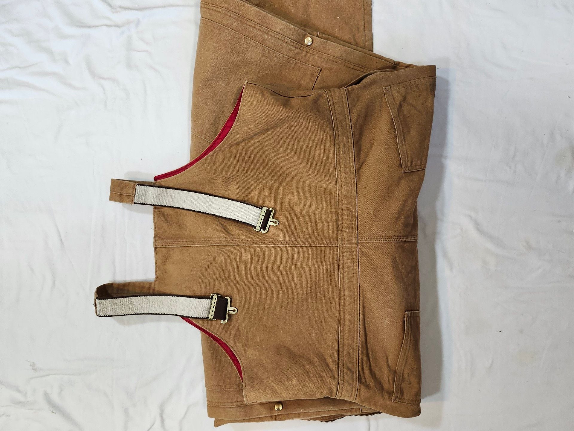 Carhartt Quilted Lined Bib Overalls Brown Duck Workwear 10