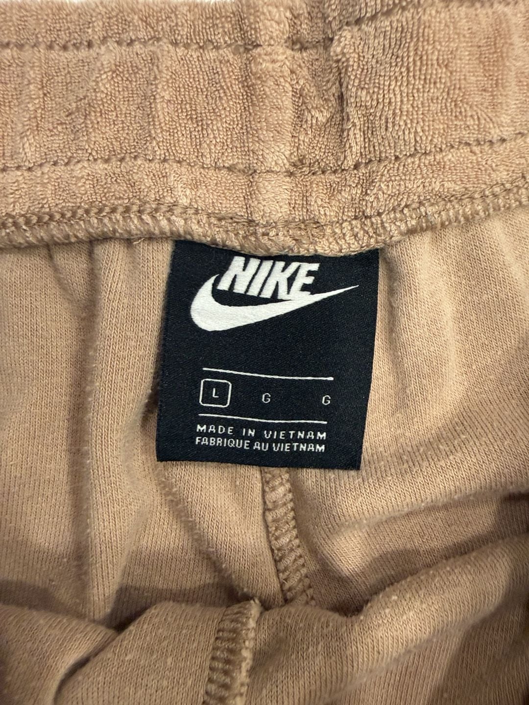 Nike Velour Sweatpants Size L Brown Retro Script Logo Joggers 6