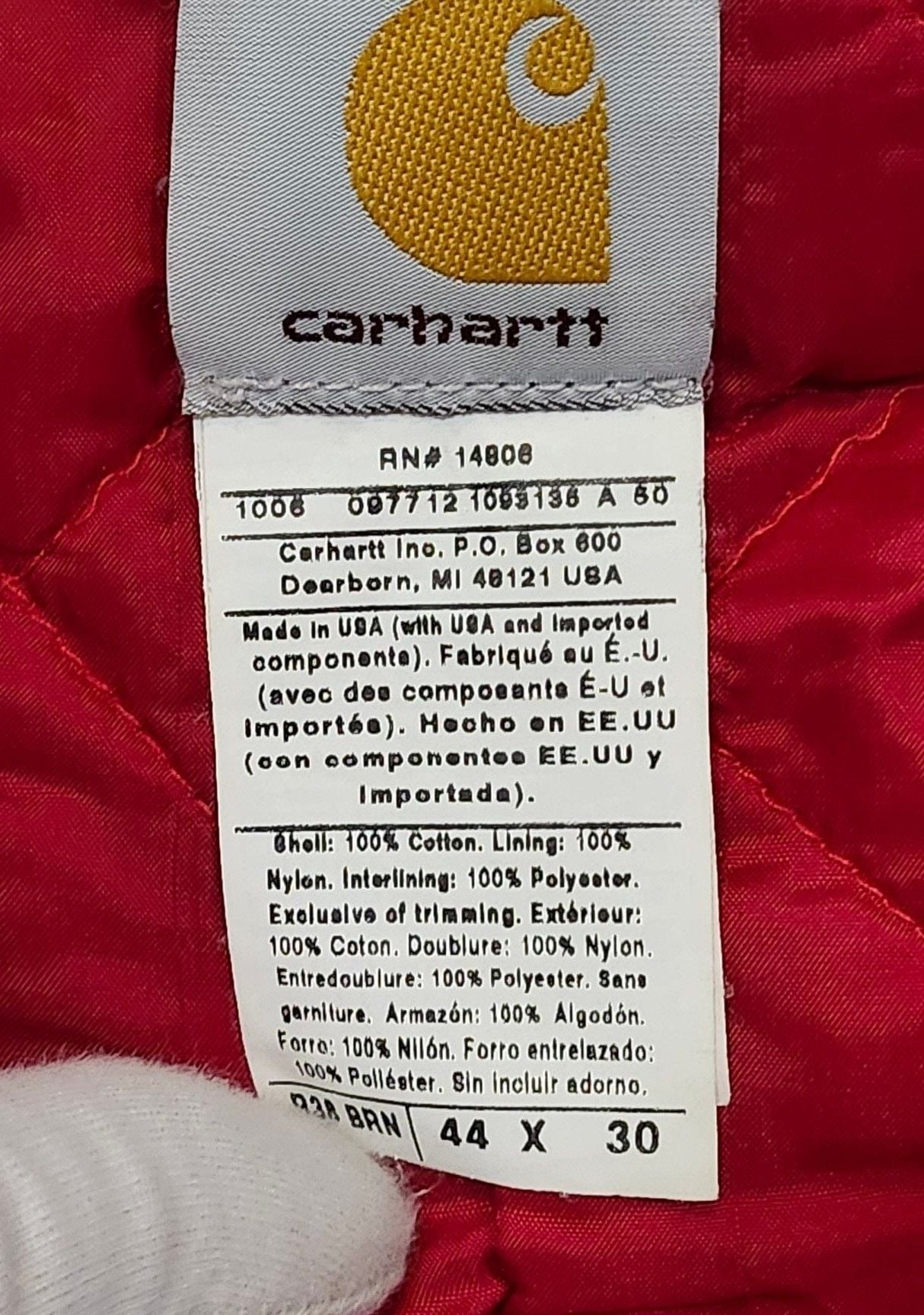 Carhartt Quilted Lined Bib Overalls Brown Duck Workwear 4