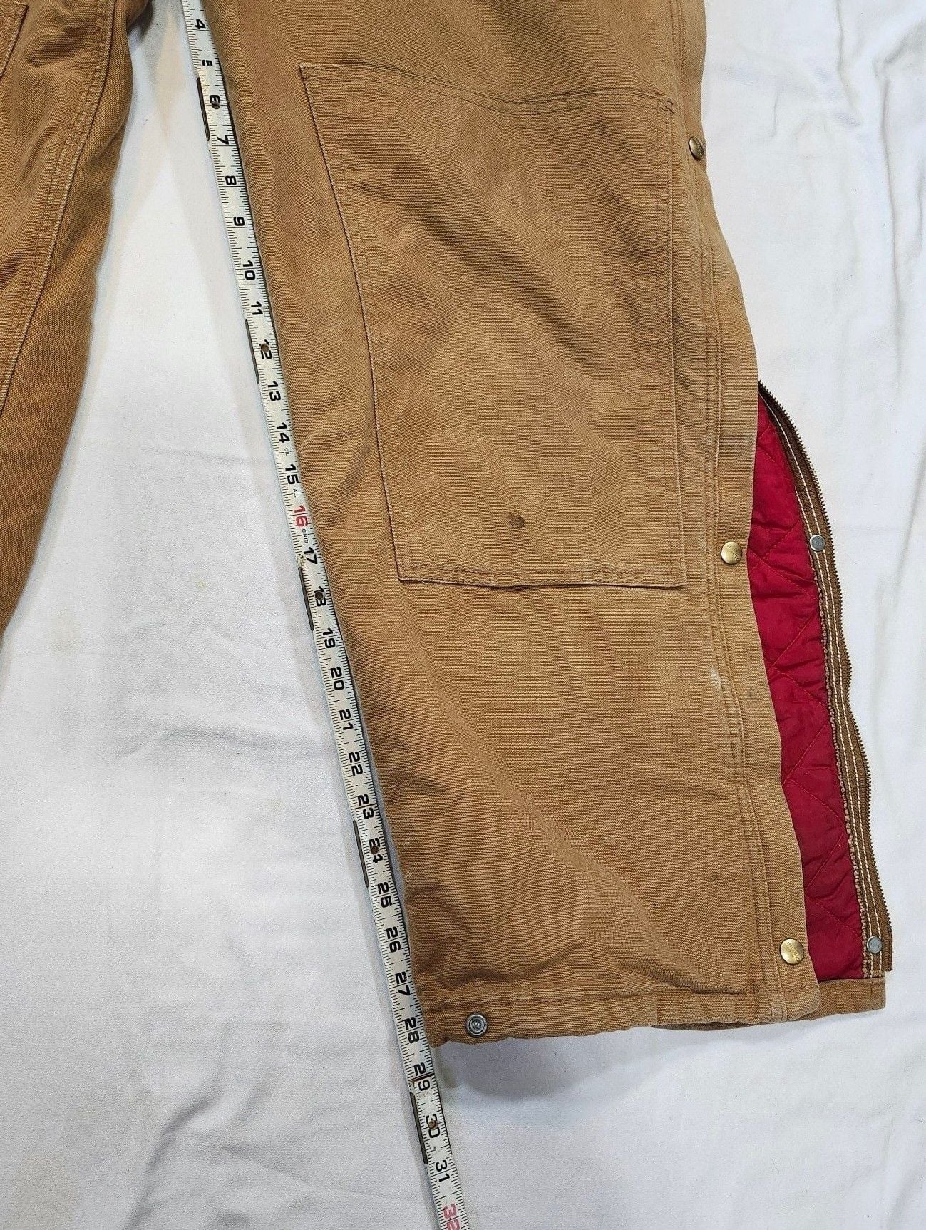 Carhartt Quilted Lined Bib Overalls Brown Duck Workwear 7