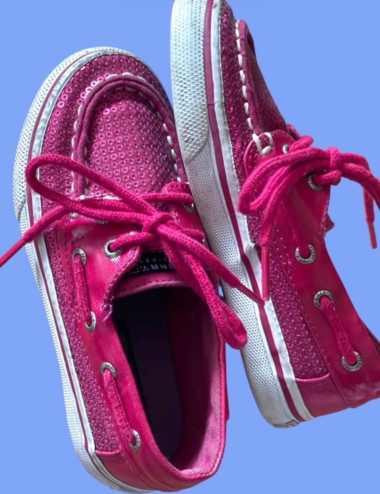 Sperry Top-Sider Sequin Boat Shoes Pink girls size 10 2