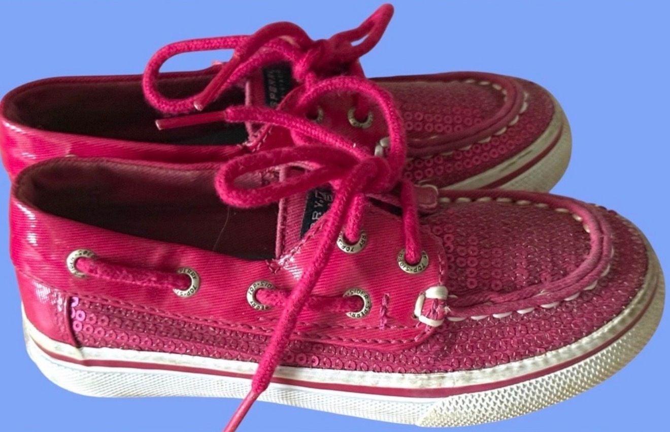 Sperry Top-Sider Sequin Boat Shoes Pink girls size 10 3