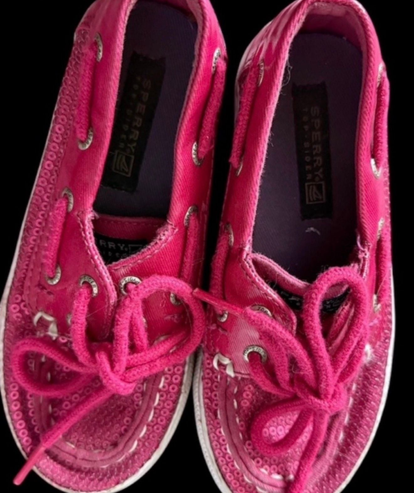 Sperry Top-Sider Sequin Boat Shoes Pink girls size 10 5