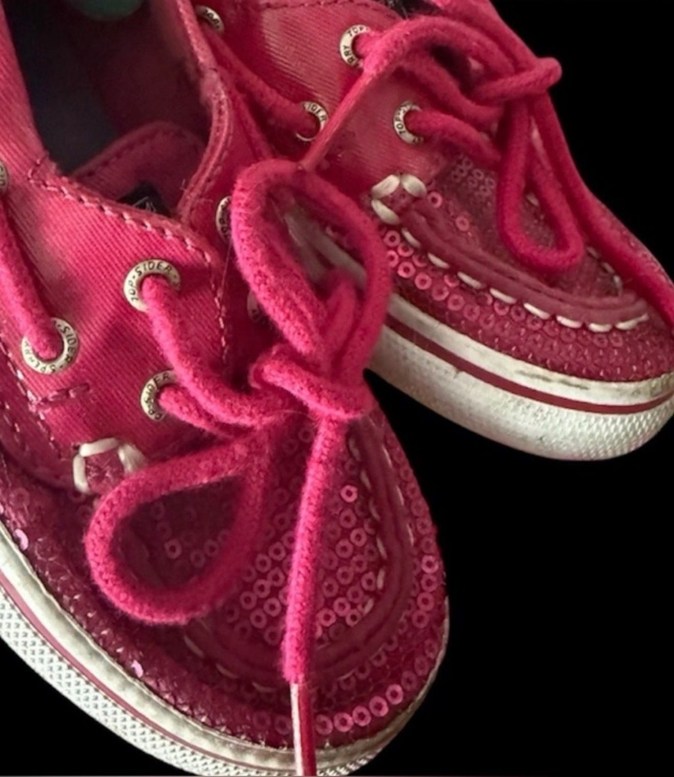 Sperry Top-Sider Sequin Boat Shoes Pink girls size 10 6