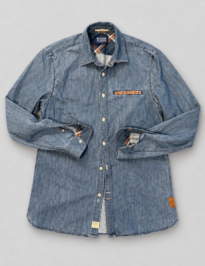 Scotch & Soda Amsterdam Denim Button-Down Shirt Blue Long Sleeve 8