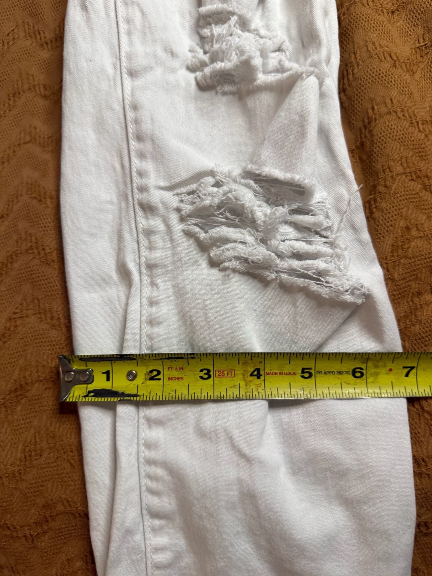 Smoke & Ash Distressed Slim Jeans 34x32 White Denim 3