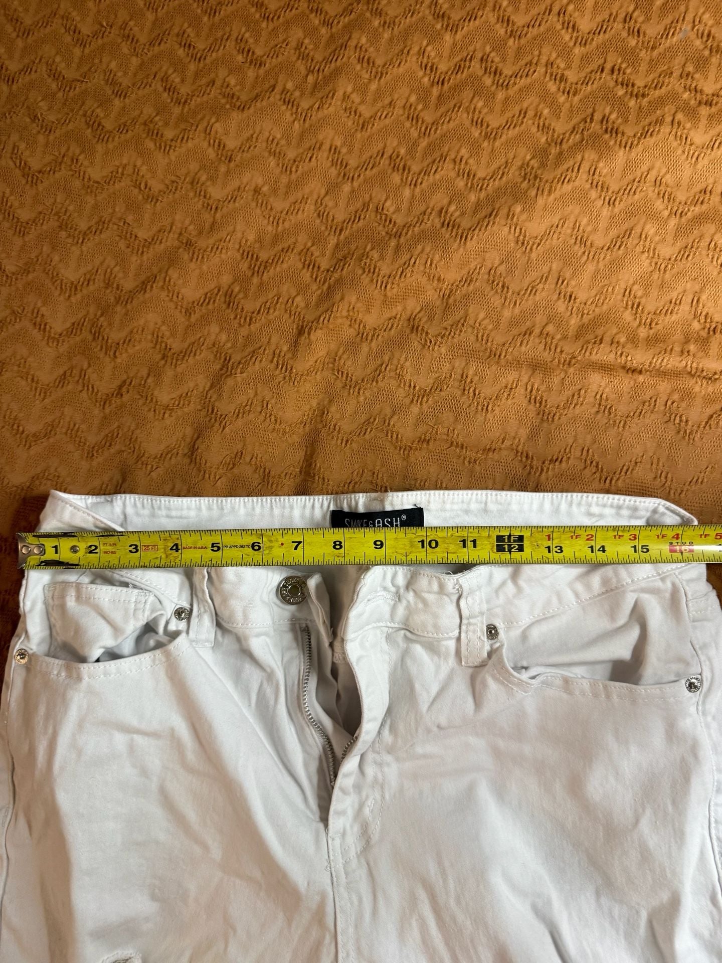 Smoke & Ash Distressed Slim Jeans 34x32 White Denim 5